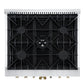 FORNO Galiano 30" 4.32 cu. ft. French Door Dual Fuel Range with 5 Sealed Burners in Black with Antique Brass Accents, FFSGS6356-30BLK