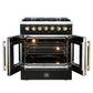 FORNO Galiano 30" 4.32 cu. ft. French Door Dual Fuel Range with 5 Sealed Burners in Black with Antique Brass Accents, FFSGS6356-30BLK