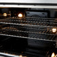 FORNO Galiano 30" 4.32 cu. ft. French Door Dual Fuel Range with 5 Sealed Burners in Black with Antique Brass Accents, FFSGS6356-30BLK