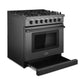 Cosmo Haven 36" 6.0 cu. ft. Gas Range, 6 Burners, Convection Oven, Knob LEDs, Storage Drawer in Matte Black, COS-EPGR366-BK