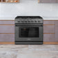 Cosmo Haven 36" 6.0 cu. ft. Gas Range, 6 Burners, Convection Oven, Knob LEDs, Storage Drawer in Matte Black, COS-EPGR366-BK