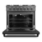 Cosmo Haven 36" 6.0 cu. ft. Gas Range, 6 Burners, Convection Oven, Knob LEDs, Storage Drawer in Matte Black, COS-EPGR366-BK