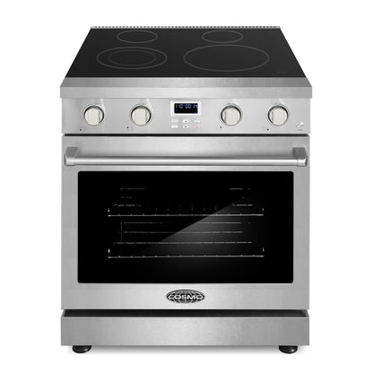 Cosmo Haven 30" 4.8 cu. ft. Electric Range, 4 Burner, Convection Oven in Stainless Steel, COS-ERC304KBD