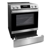 Cosmo Commercial Style 30" 6.3 cu. ft. Electric Range with 5 Burner Glass Cooktop and Self Clean Air Fry Oven in Stainless Steel