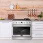 Cosmo Commercial 36" 6.0 cu. ft. Electric Range with 5 Burner Glass Cooktop and Convection Oven in Stainless Steel
, COS-ERC365KBD