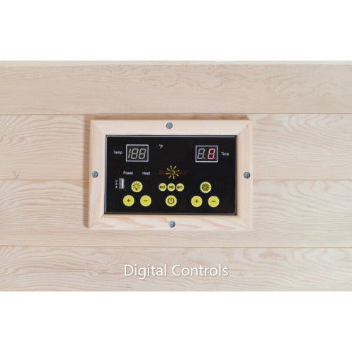 Eagle 2-Person Outdoor Traditional Sauna digital controls