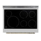 FORNO Paolo 36" 5.44 cu. ft. Freestanding Electric Range with True Convection Oven in White with Antique Brass Accents, FFSEL6011-36WHT