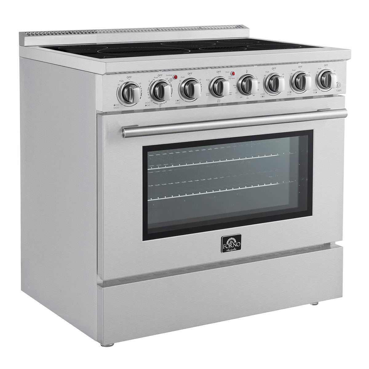 FORNO Paolo 36" 5.44 cu. ft. Freestanding Electric Range with True Convection Oven in Stainless Steel, FFSEL6011-36