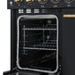 FORNO Paolo 48" 6.7 cu. ft. Freestanding Electric Range with True Convection Oven in Black with Antique Brass Accents, FFSEL6011-48BLK