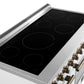FORNO Paolo 48" 6.7 cu. ft. Freestanding Electric Range with True Convection Oven in White with Antique Brass Accents, FFSEL6011-48WHT