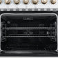 FORNO Paolo 48" 6.7 cu. ft. Freestanding Electric Range with True Convection Oven in White with Antique Brass Accents, FFSEL6011-48WHT
