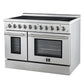 FORNO Paolo 48" 6.7 cu. ft. Freestanding Electric Range with True Convection Oven in Stainless Steel,  FFSEL6011-48