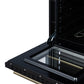 FORNO Loiano 24" 2.3 cu. ft. Freestanding Electric Range with 4 Element Burners, Storage Drawer and Air Fryer Kit in Black with Antique Brass Accents, FFSEL6069-24BLK
