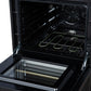 FORNO Loiano 24" 2.3 cu. ft. Freestanding Electric Range with 4 Element Burners, Storage Drawer and Air Fryer Kit in Black with Antique Brass Accents, FFSEL6069-24BLK