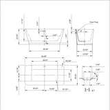 Empava 59 in. Freestanding Soaking Bathtub - EMPV-59FT1511