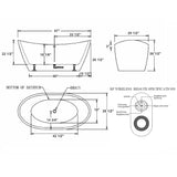 Empava 59 in. Freestanding Soaking Bathtub with Lighted - EMPV-59FT1518LED