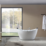 Empava 59 in. Whirlpool Freestanding Acrylic Bathtub - EMPV-59AIS11