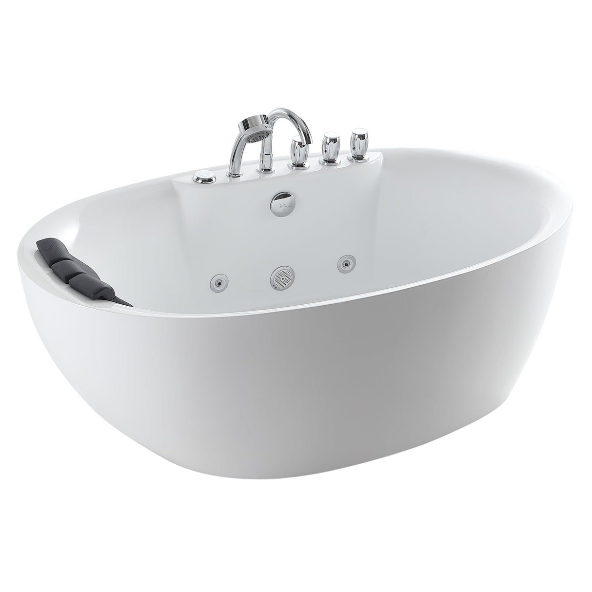 Empava 59 in. Whirlpool Freestanding Acrylic Bathtub - EMPV-59AIS12