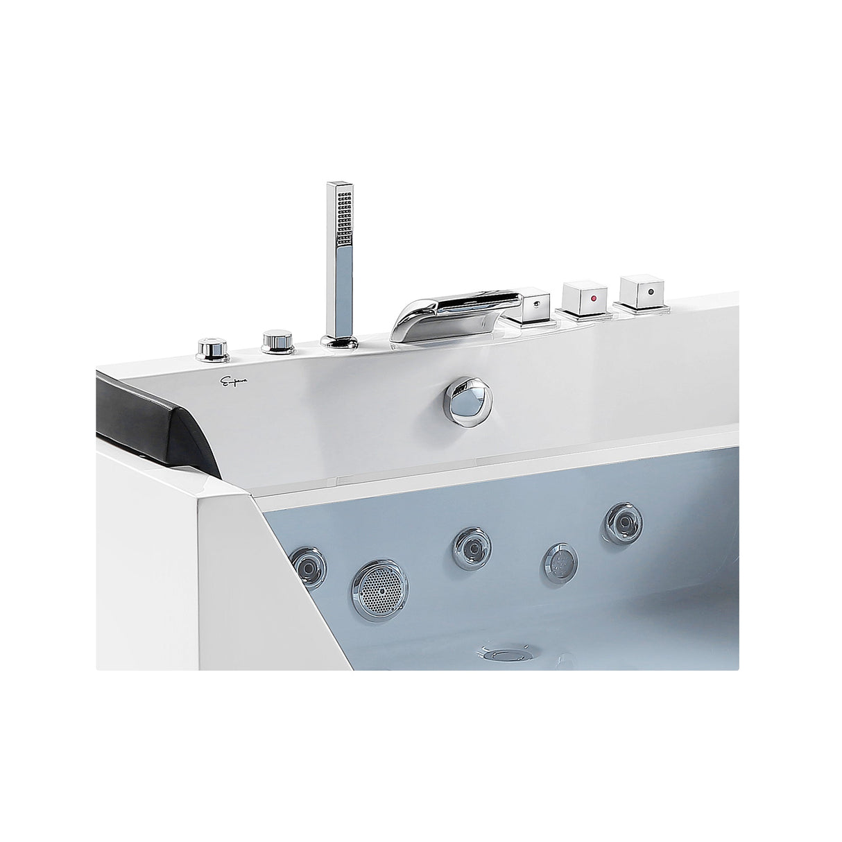 Empava 59 in. Whirlpool Rectangular Bathtub - EMPV-59JT408LED