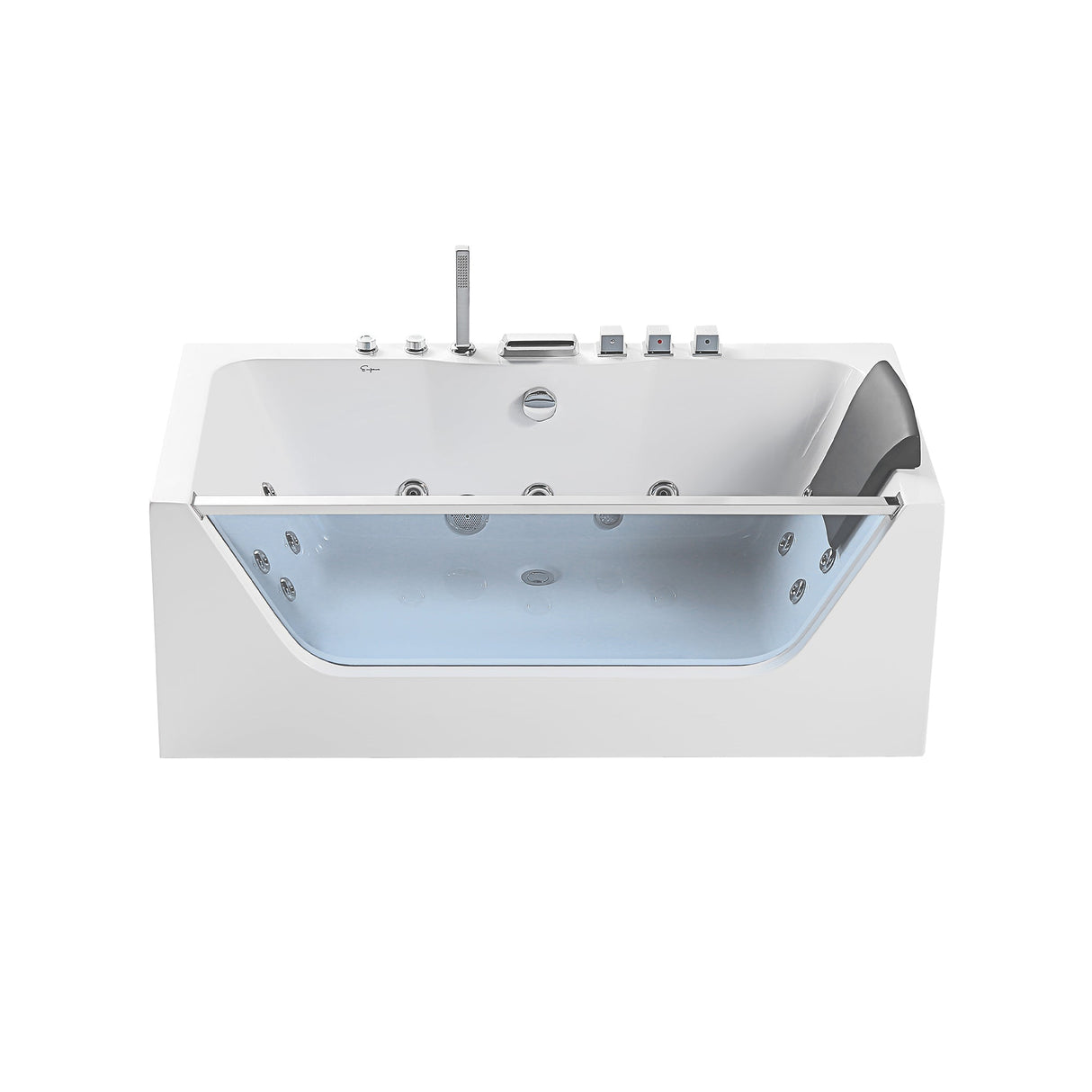 Empava 59 in. Whirlpool Rectangular Bathtub - EMPV-59JT408LED