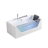 Empava 59 in. Whirlpool Rectangular Bathtub - EMPV-59JT408LED