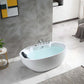 Empava 59" Freestanding Oval Whirlpool Bathtub with Faucet, EMPV-59AIS12