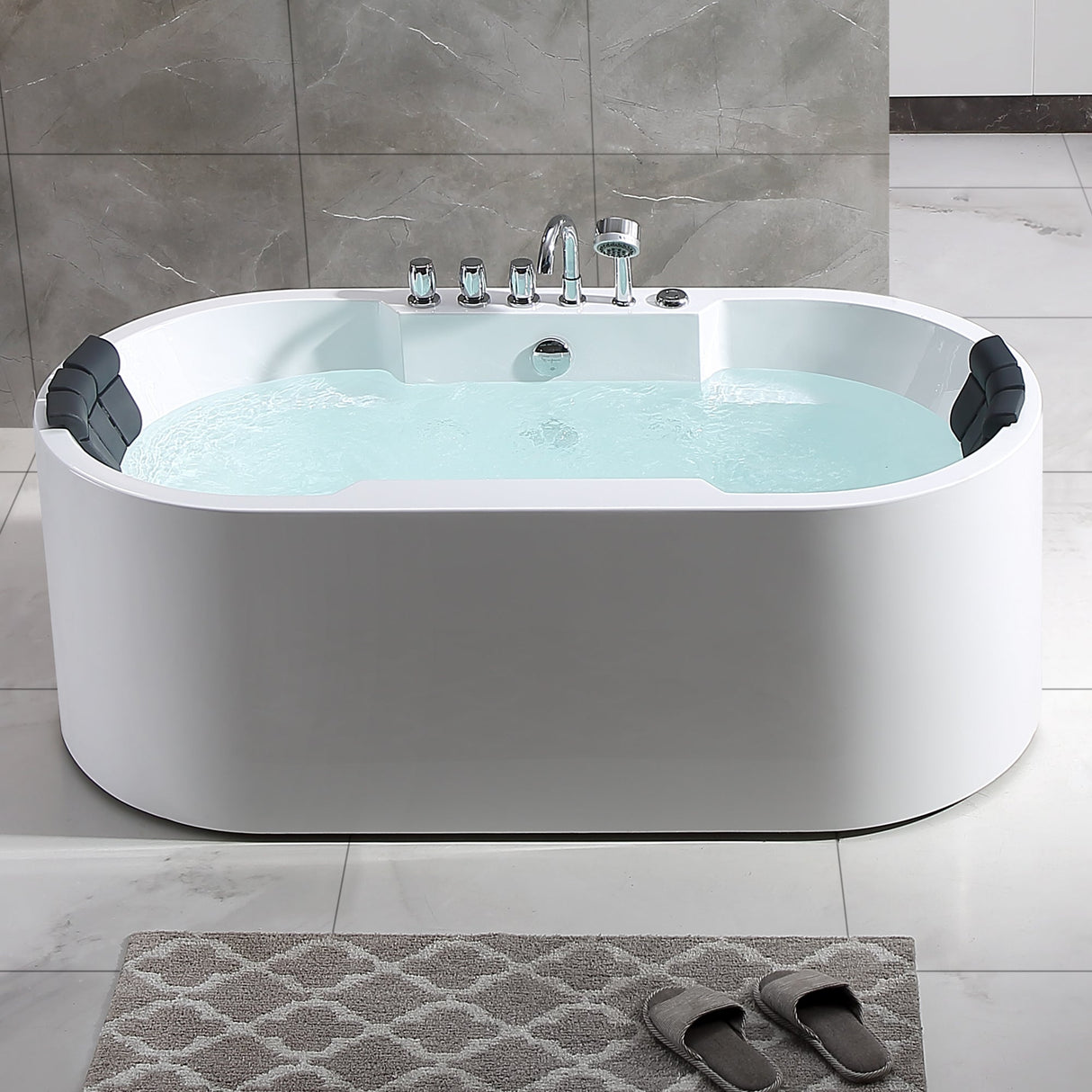 Empava 67 in. Whirlpool Acrylic Freestanding Bathtub - EMPV-67AIS17