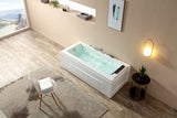 Empava 67 in. Whirlpool Rectangular Bathtub - EMPV-67JT351LED