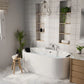 Empava 67" Freestanding Oval Whirlpool Bathtub with Faucet, EMPV-67AIS17