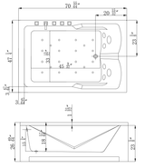 Empava 71 in. Acrylic Alcove Whirlpool Bathtub - EMPV-71JT667B