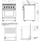 Empava 30" Slide-In Single Oven Natural Gas Range with 4 Burners - 4.2 cu. ft., EMPV-30GR03