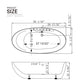 Empava 59" Freestanding Oval Whirlpool Bathtub with Faucet, EMPV-59AIS12