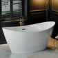 Empava 67" Freestanding Soaking Bathtub with Center Drain, EMPV-67FT1518