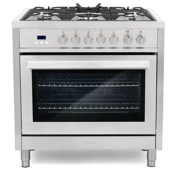 Cosmo Commercial-Style 36" 3.8 cu. ft. Single Oven Dual Fuel Range with 8 Function Convection Oven in Stainless Steel