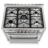 Cosmo Commercial-Style 36" 3.8 cu. ft. Single Oven Dual Fuel Range with 8 Function Convection Oven in Stainless Steel