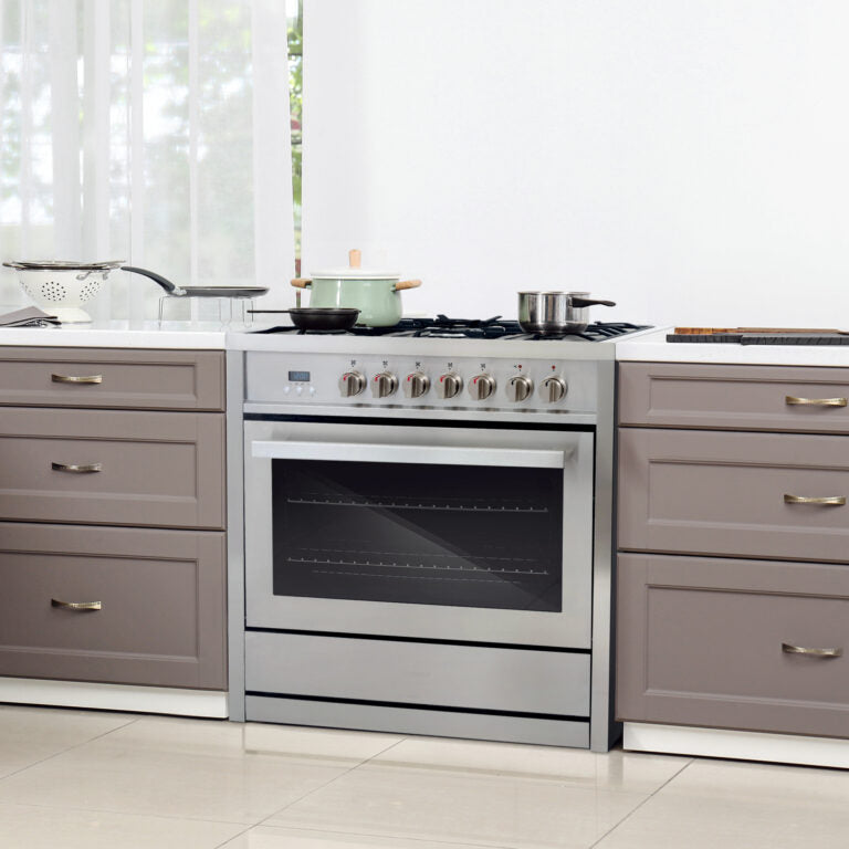 Cosmo Commercial-Style 36" 3.8 cu. ft. Single Oven Dual Fuel Range with 8 Function Convection Oven in Stainless Steel