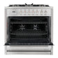 Cosmo Commercial 36" 3.8 cu. ft. Dual Fuel Range with Convection Oven and Storage Drawer, COS-F965NF