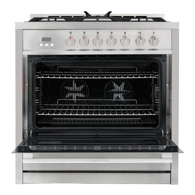 Cosmo Commercial-Style 36" 3.8 cu. ft. Single Oven Dual Fuel Range with 8 Function Convection Oven in Stainless Steel