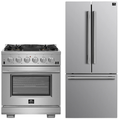 FORNO Appliance Package - 30" Gas Range and 30" Refrigerator with Ice Maker, FBDL-019-01CAUS