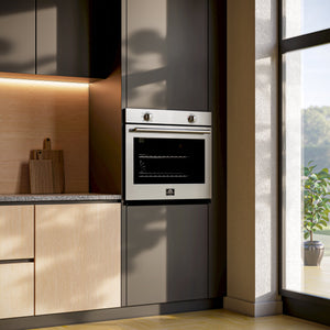 FORNO Espresso Vomero 30" 5 cu. ft. Built-In Single Electric Wall Oven in Stainless Steel, FBOEL1370-30