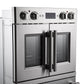 FORNO Gallico 30" 7.36 cu. ft. French Door Double Electric Wall Oven with Telescopic Racks, Air Fry, Self-Clean and Sous Vide, FBOEL1388-30