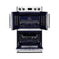FORNO Gallico 30" 7.36 cu. ft. French Door Double Electric Wall Oven with Telescopic Racks, Air Fry, Self-Clean and Sous Vide, FBOEL1388-30