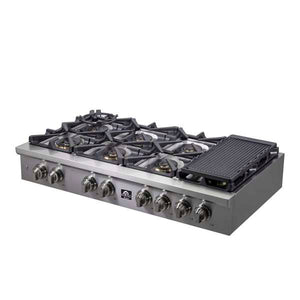 FORNO Spezia 48" Gas Rangetop with 8 Sealed Burners in Stainless Steel, FCTGS5751-48