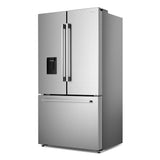 Cosmo 22.4 cu. ft. 3-Door French Door Refrigerator with Water Dispenser and Ice Maker in Stainless Steel, Counter Depth