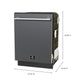 FORNO Espresso Romano 24" Built-In Tall Tub Dishwasher in Black with Antique Brass Handles, FDWBI8035-24BLK