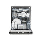FORNO Espresso Romano 24" Built-In Tall Tub Dishwasher in Black with Antique Brass Handles, FDWBI8035-24BLK