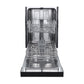 FORNO Polo 18" Built-in Dishwasher in Black, FDWBI8041-18BLK