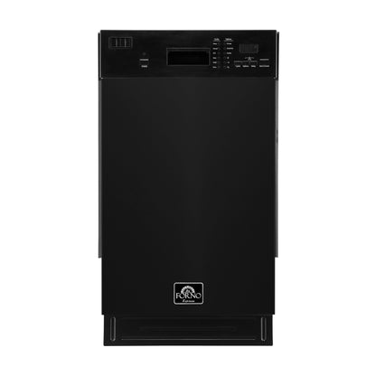 FORNO Polo 18" Built-in Dishwasher in Black, FDWBI8041-18BLK
