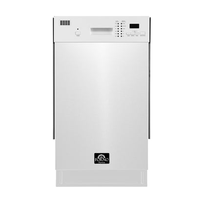FORNO Polo 18" Built-in Dishwasher in White, FDWBI8041-18WHT