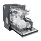 FORNO Espresso Package - 30" Electric Range, Range Hood, Refrigerator and Dishwasher in White with Antique Brass Handles